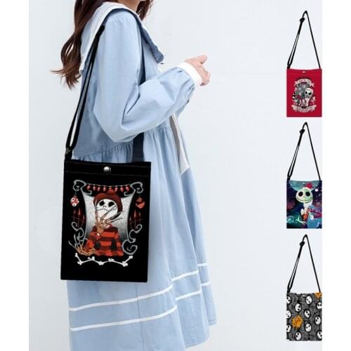 Mini Bags for Women 2021 Horror Halloween Jack Print Small Shoulder Bag Crossbody Bags Mini Flap Casual Cell Phone Pouch Wallet