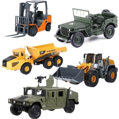 KDW 1/20 Car Model Forklift Truck Alloy Model Fork Truck Vehicle Model Engineering Car Metal Fork Lift Toy Gift Boy Collection