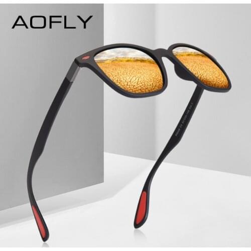 AOFLY BRAND DESIGN Polarized Sunglasses Men Driving Square Frame Sunglasses Male Classic Unique Frame Gafas De Sol AF8117