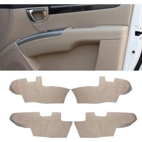 Soft Leather Door Armrest Cover For Hyundai Santa Fe 2006 2007 2008 2009 2010 2011 2012 Door Armrest Panel Cover Sticker Trim