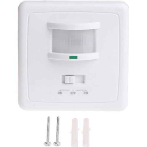 220-240V AC Wall Mounted 9m Automatic PIR Infrared LED Motion Sensor Switch 50Hz 1200W Sound And Light Control Drop Ship