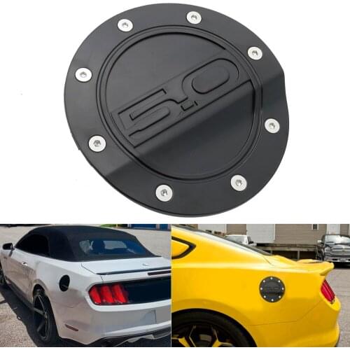New Black Fuel Door Cover Suitable for 2015-2019 Ford Mustang GT 5.0 Matte black embossed fuel tank cover car accessories