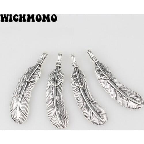 New Fashion 5pieces 60*15MM Retro Big Zinc Alloy Feather Charms Pendant for DIY Jewelry Accessories Gifts Free Shipping