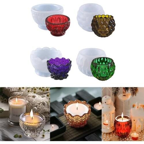 2021 New Candle Potted Polka Dot Storage Box Silicone Mold For Diy Epoxy Crystal Resin Home Decorations Casting Tools