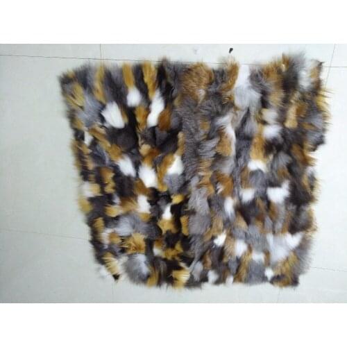 New arrival genuine fox fur plate colorful blanekt parka lining