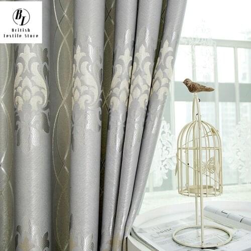 New Products Modern Atmosphere Shading Jacquard Restaurant Curtains with Yarn Wholesale Curtains for Living Dining Room Bedroom