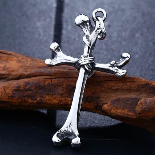 Stainless steel punk corss pendant &necklace for man women charm choker chain jewelry