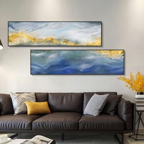 Blue Poster Canvas Print Black Bedroom Decoration Abstract Wall Picture For Living Room Canvas Mural Modern