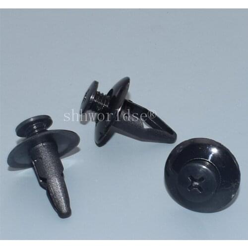 Shhworldsea 100pcs push-type retainer for Nissan 1980-On 63844-001A00 for Kia:NA01-56-145 for Mazda:NA01-56-145 plastic fastener