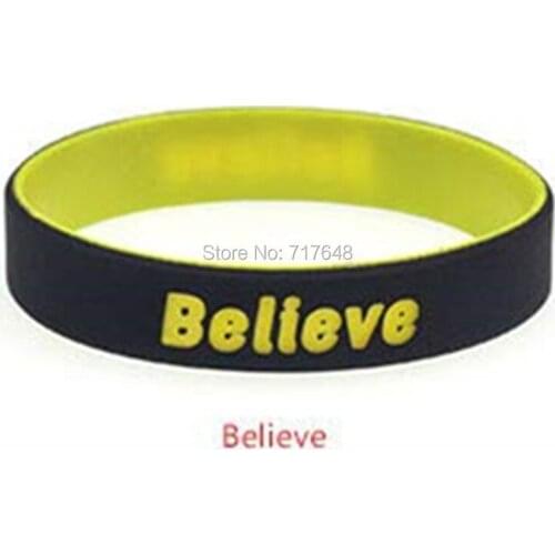 300pcs Life Sentences Believe wristband silicone bracelets free shipping by FEDEX A