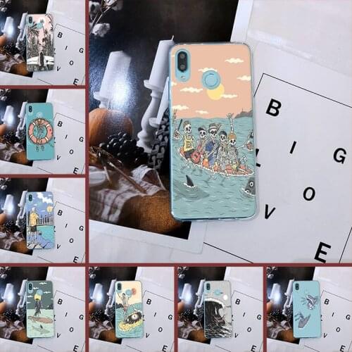 Funny Skull Cartoon Phone Case Silicone For Huawei Nova 2i 2 Lite Plus 3 3I 3E 4 4E 5 Back Cover For Huawei Nova Smart Lite 2017