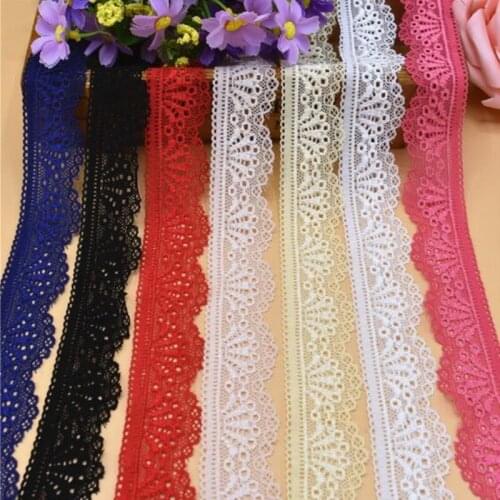 High quality stretch Embroidered Ribbon lace width 30 mm White Lace Trim Trimmings Clothing Underwear for Sewing