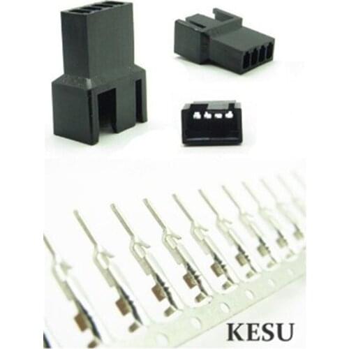 High quality 4 Pin 4pin PWM Fan Female connector with male terminal Pins - Black
