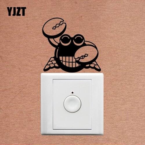 YJZT Animal Crab Vinyl Decal Cartoon Pattern Wall Switch Sticker Decor Art Creatvie S19-0785