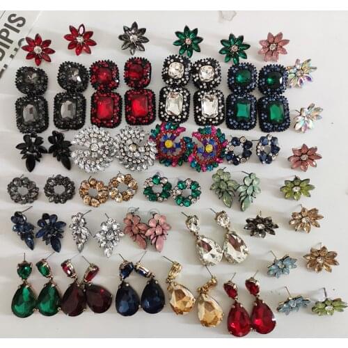 Juran Fashion Crystal Earriings Collection Colorful Rhinestone za Drop Earrings Party Wedding Accessories for Women