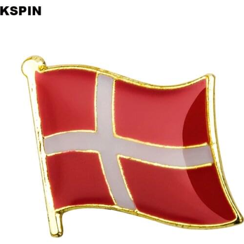 Denmark Country Flag Metal Lapel Pin Badges for Clothing Brooches for Women/Men Badges for Backpacks KS-0048