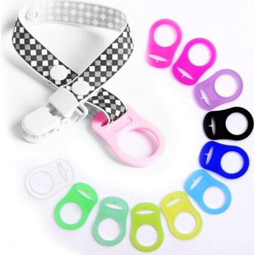 1/5PCS Baby Dummy Pacifier Holder Clip Adapter for Ring Multi Colors Silicone Button Manual DIY for Newborn Baby Accessories