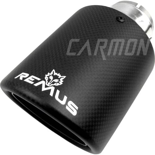 1 pc Car Universal Curly Remus Sport matte Carbon Fiber Exhaust Muffler Tips Sand Blasting Tail Pipe for BMW AUDI GOLF MAZDA