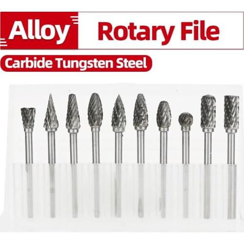 10 Pcs/set 6mm Tungsten Carbide Burr Bit CNC Engraving 1/8" Rotary Cutter Files Hot Sale carbide drill dit