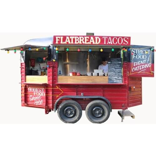 3m Long Retro Mobile Food Truck Dining Cart Food Trailer For Europe Ven Hot Dog Food Cart Ice Cream Kiosk