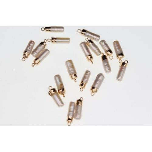 5PCS Natural Freshwater Pearl Pendant Cylindrical Pearl Pendant For Jewelry Making DIY Accessories Fit Necklace Size 7x22-8x30mm