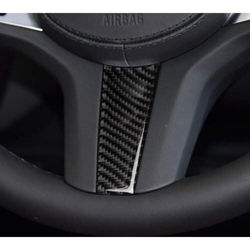 Car Carbon Fiber Steering Wheel Button Cover Sticker Trim For BMW 5 Series G30 G38 X3 G01