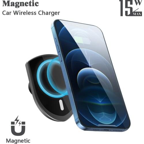 Car Magnetic Bracket Wireless Charger for IPhone12 Magnetic Magsafe 15W Wireless Charger