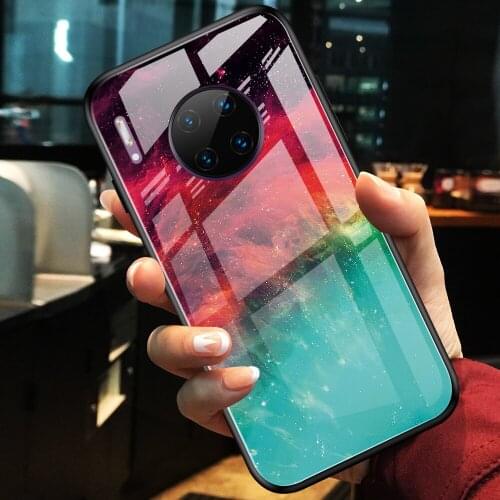 Mate 30 Pro Gradient Tempered Glass Case For Huawei Mate 30 Pro Hard Glass Cover Protective Fundas for Huawei Mate 30 Coque