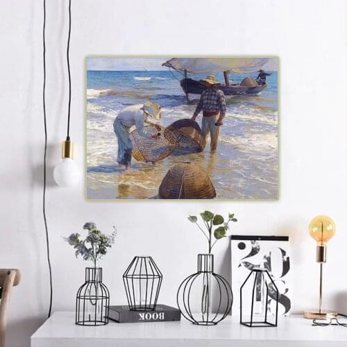 Citon Joaquin Sorolla《Valencian fishermen》Canvas Art Oil Painting Artwork Poster Decorative Picture Wall Decor Home Decoration