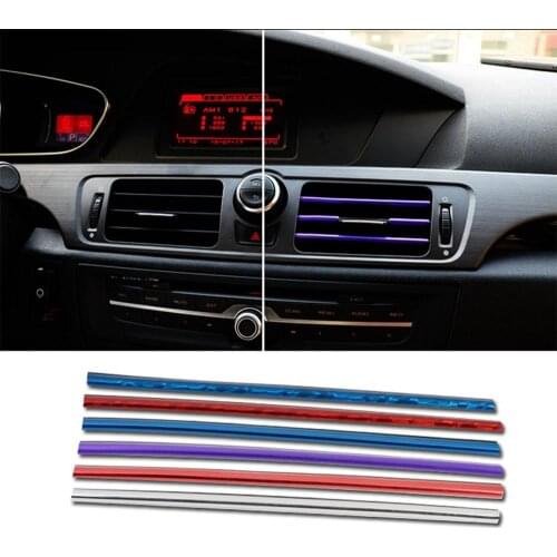 Car Air Conditioner Air Outlet Decoration Strip Pvc U-Shaped Galvanized Strip Modified Interior Supplies 10 Pieces