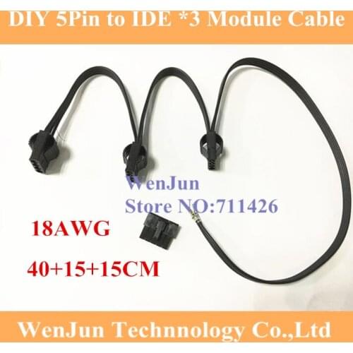 DIY 5Pin PCI-E to 3 * IDE Molex 4pin Modular Power Supply Adapter Cable for Seasonic KM3 Series/seasonic SS-620GM/V850