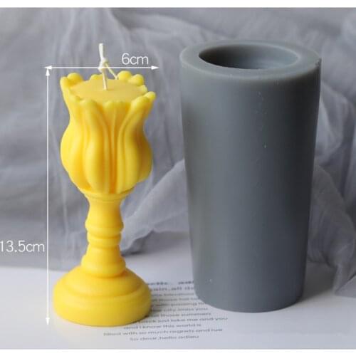 DIY Tulip Candle Silicone Molds Flower Scented Candlestick Wax Mold Aroma Plaster Resin Mould for Handmade Home Art Decor