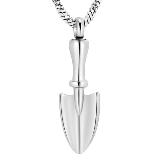 IJD9498 316L Stainless Steel Shovel Memorial Urn Jewelry Hold Human/Pet Ashes Keepsake Cremation Pendant In 3 Color