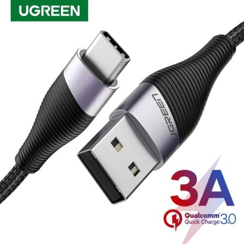 Ugreen USB C Cable for Samsung Galaxy S20 S10 Plus Note 10 Mobile Phone Fast Charging Type-C Cable for Xiaomi Mi8 USB-C USB Cord