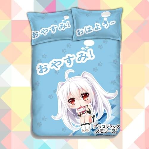 Anime Cartoon Plastic Memories Quilt Cover Soft Printed Bedding Set With Pillow Cases Bed Sheet Duvet Cover Set No.CP151217