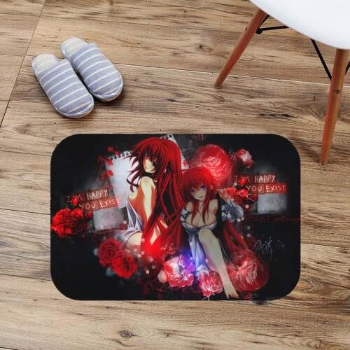 Bath Mats High School Dxd Anti Slip Bathroom Mat Suede Floor Bath Mat Washable Toilet Rugs Custom Kitchen Carpet