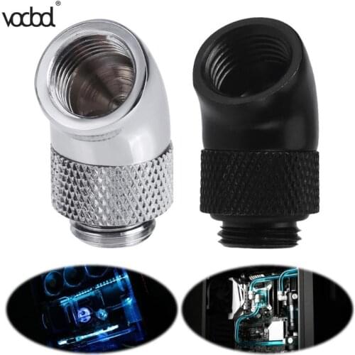 Brass G1/4 Screw Thread 45 Degree Elbow Rotary Brass Adapter PC Water Cooling System Male to Female Connector Fitting Computer