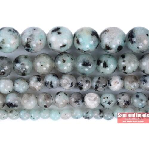 Natural Sesame Stone Kiwi Jaspers Round Loose Beads 4 6 8 10 12MM Pick Size for Jewelry Making