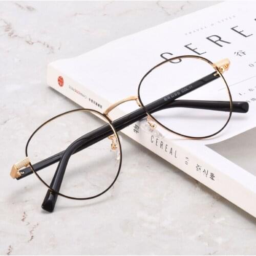 Blue light blocking glasses men round anti-blue light glasses women eyeglasses frame round glasses clear lens retro Transparent