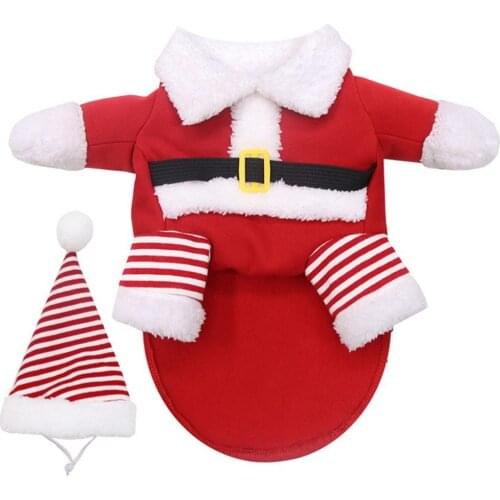 Dog Clothes Pet Dog Christmas Jacket Winter Warm Thick Cute Cartoon Small Dog Cloth Costume Dress apparel Puppy Kitten costume