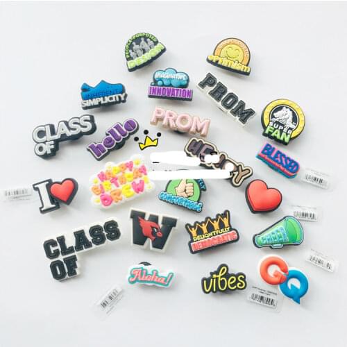 Geniune Cute Shoe Charms Accessories Cartoon Alphabet Letter Style Shoes Buckle Decorations for Sandals Charms Kids Gift New