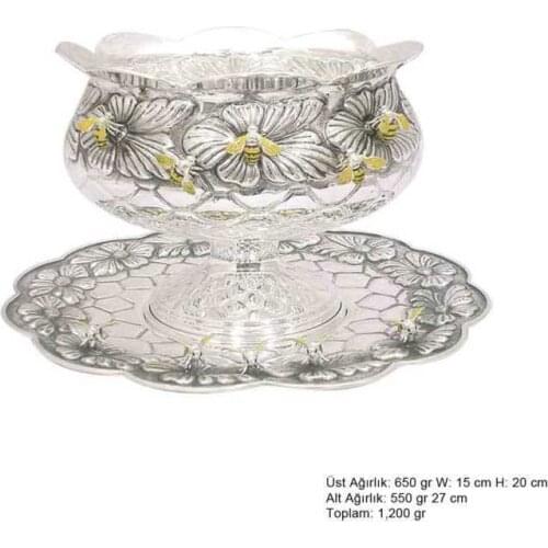 Bee Motif Silver Boller