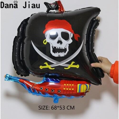 Pirate Ship Kid Cartoon Wedding Balloons Birthday Sweet Party Decoration Balloon Holiday Aluminum Inflatable Foil Ball