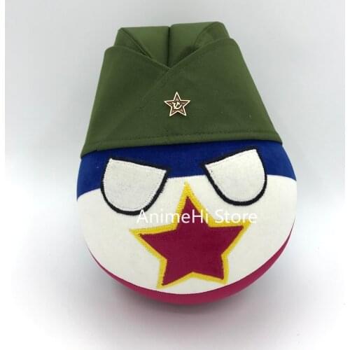 Polandball Plush ToysYugoslavia Ball and Boat cap Doll countryballs plushies Cosplay for Gift 20CM