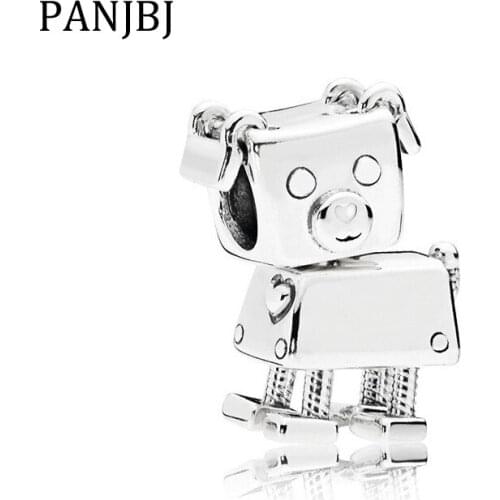 New Free Shipping Silver Plated Bead Alloy Charms Robot Dog Puppy Charm Fit Original Bracelet Necklace DIY Women Jewelry