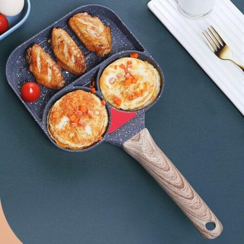 2/4 Hole durable Frying Pot Pan Egg Ham Pancake Burger Steak Non-stick Omelet Pan pots with a thick bottom Cooking Pot Cookware