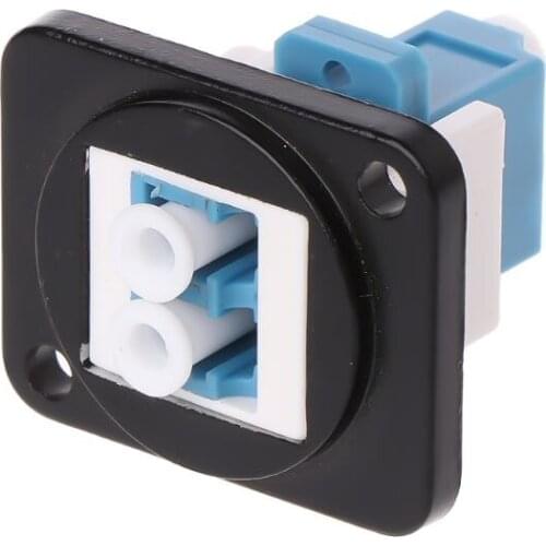 RJ45 D-Type LC Optical Fiber Straight Connector Chassis Panel Mounting Socket Holder Extension Module Socket Jack-Modular CAT5E