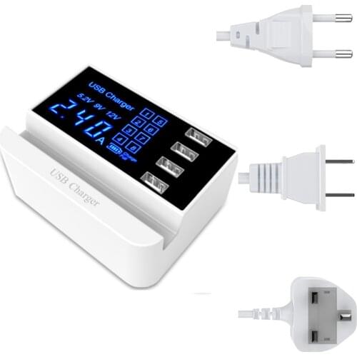 4 Port USB Multiple Charger HUB 5V 4A Desktop Multi USB Wall Charger for Cellphone Smartphone Tablet USB Plug Charger EU US UK