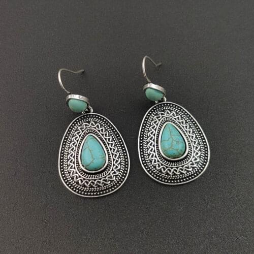 SHUANGR Bohemian Tassel Earrings for Women Retro Palace Carving Hollow Drop Earrings Metal Alloy Wedding Jewelry Gift