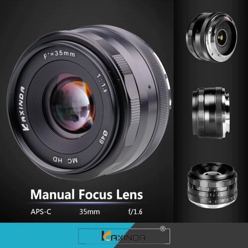 Kaxinda 35mm F1.6 Standard Manual Prime Lens for Sony E Mount Nex-5T Nex-F3 Nex-6 Nex-7 Nex-5R A6300 A6100 A6500 A5100